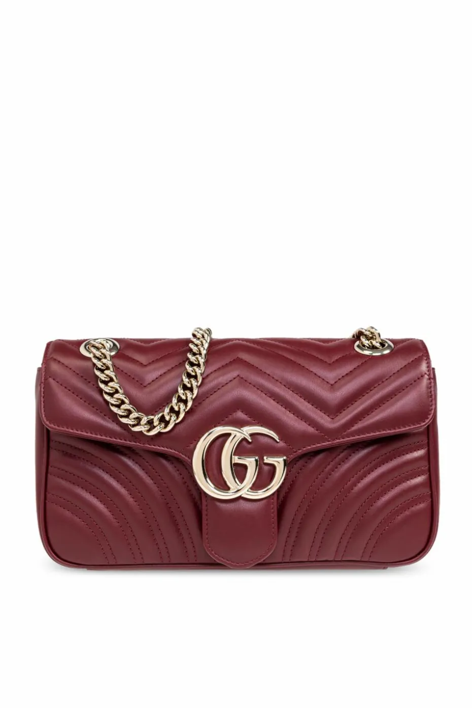 Gucci BORDO Pikowana torba na ramię ‘GG Marmont Small’