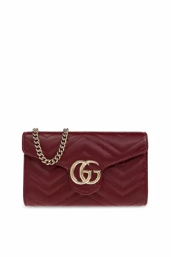 Gucci BORDO Portfel na łańcuchu `GG Marmont`