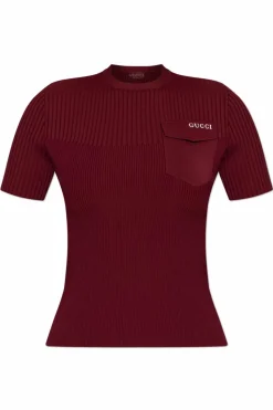 Gucci BORDO Prążkowany top