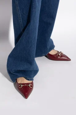 Gucci BORDO Skórzane buty na obcasie