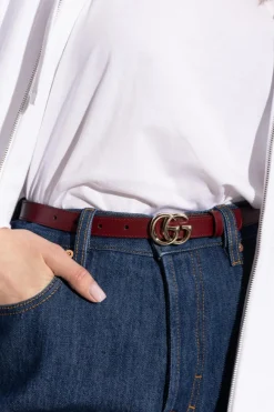 Gucci BORDO Skórzany pasek
