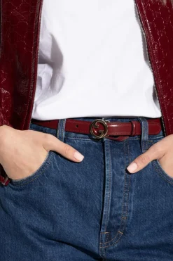 Gucci BORDO Skórzany pasek