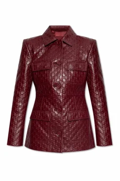 Gucci BORDO Skórzany płaszcz