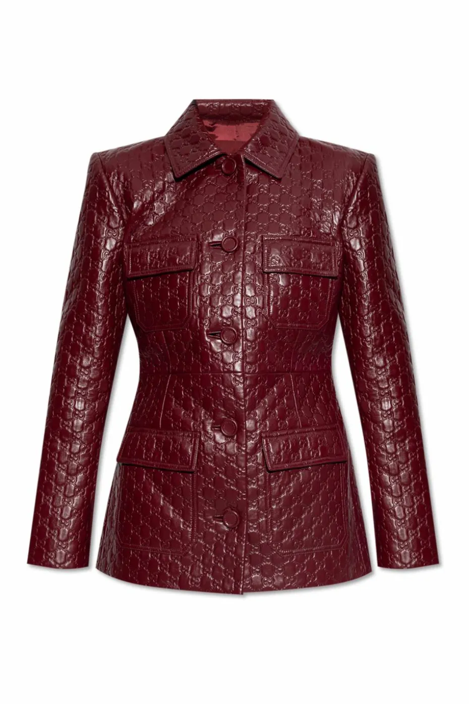 Gucci BORDO Skórzany płaszcz