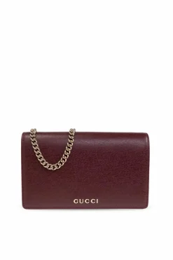Gucci BORDO Skórzany portfel na łańcuchu