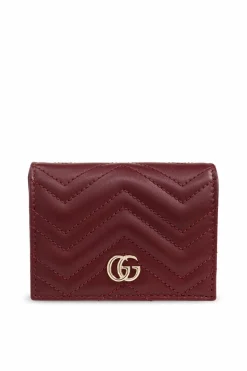 Gucci BORDO Skórzany portfel z logo