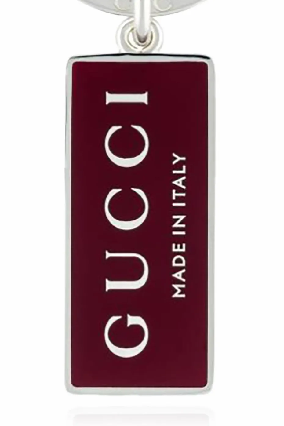 Gucci BORDO Srebrny brelok z logo