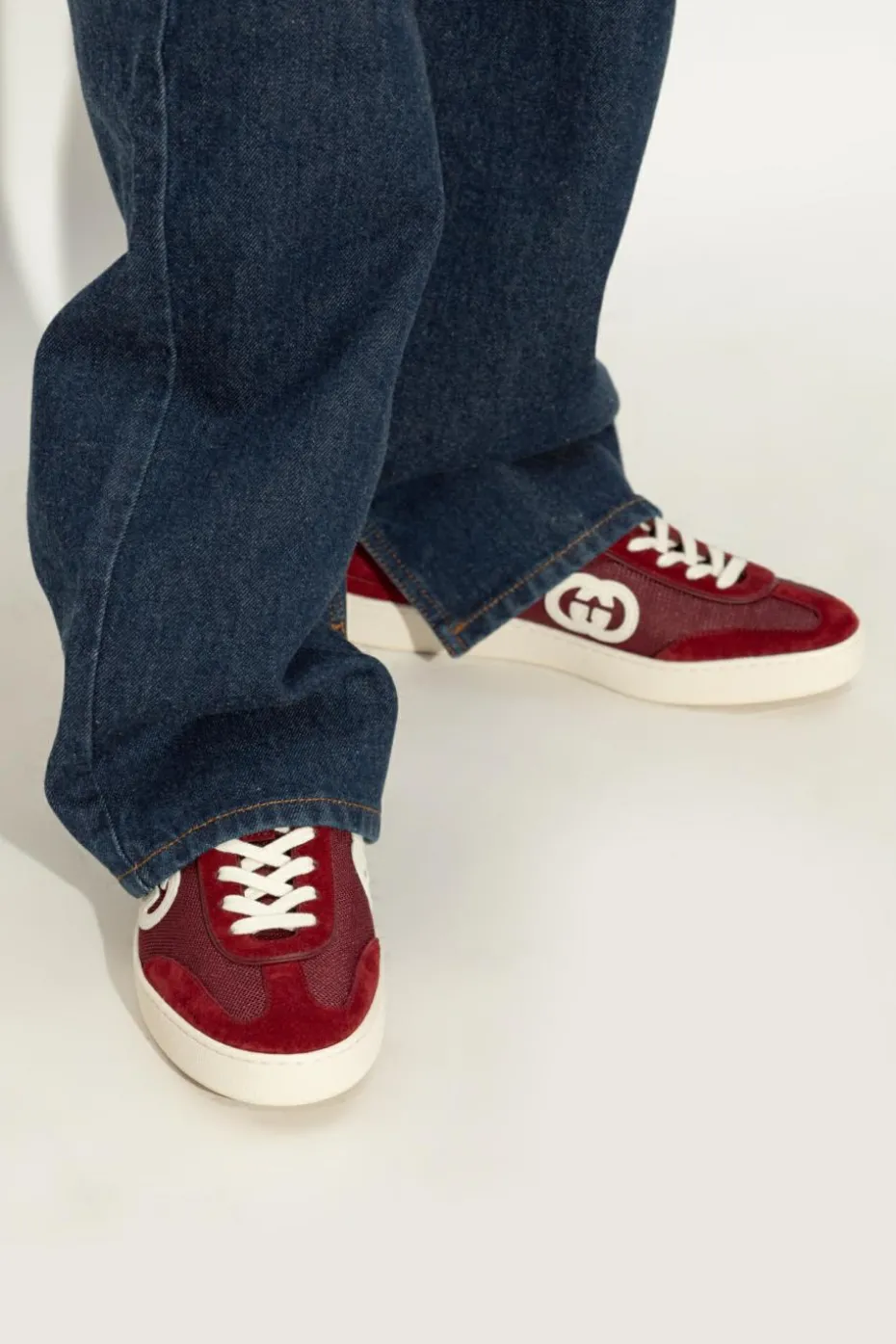 Gucci BORDO Sznurowane buty sportowe