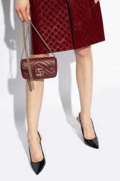 Gucci BORDO Torba na ramię ‘GG Marmont Super Mini’