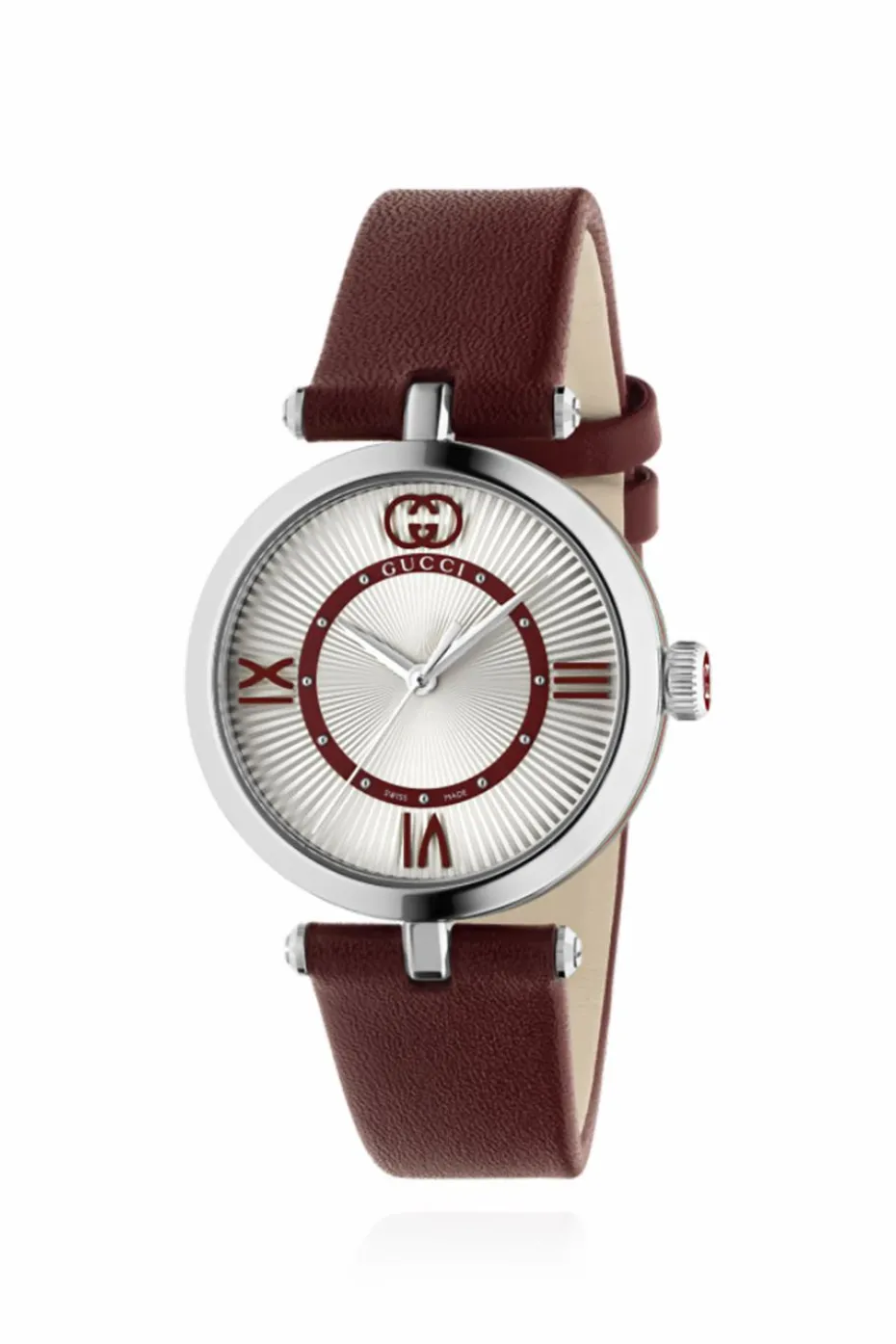 Gucci BORDO Zegarek na skórzanym pasku