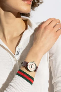 Gucci BORDO Zegarek na skórzanym pasku
