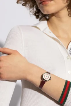 Gucci BORDO Zegarek na skórzanym pasku