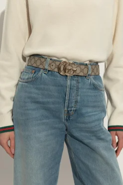 Gucci BRĄZOWY Dwustronny pasek