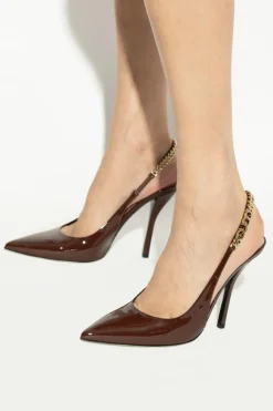 Gucci BRĄZOWY Lakierowane buty na obcasie ‘Signoria’