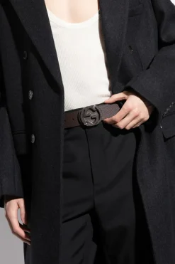 Gucci BRĄZOWY Pasek z logo