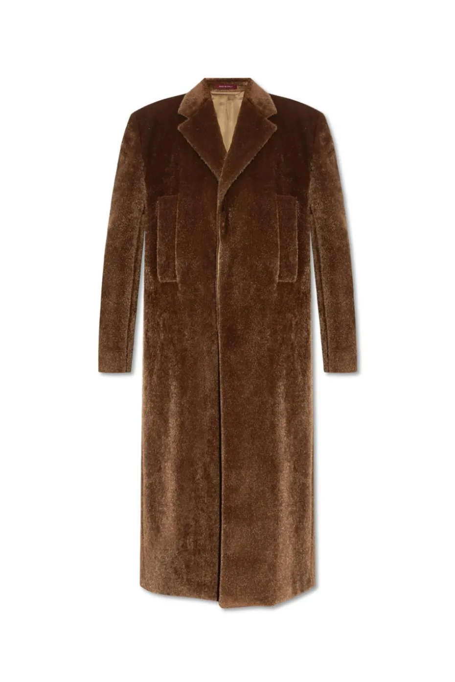 Gucci BRĄZOWY Płaszcz ze sztucznego futra