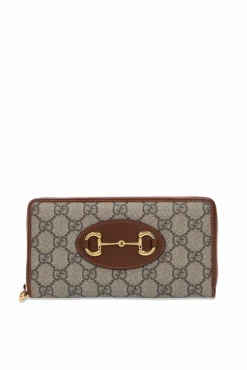 Gucci BRĄZOWY Portfel z wędzidłem