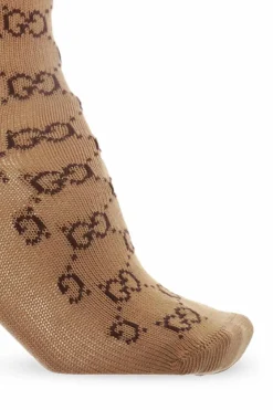 Gucci BRĄZOWY Skarpety ze wzorem z logo