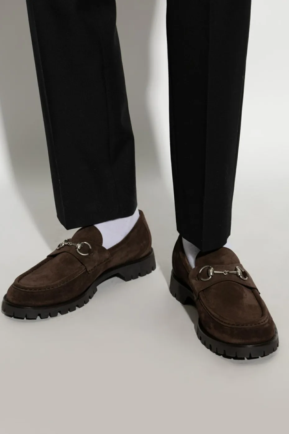 Gucci BRĄZOWY Skórzane buty