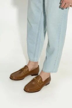 Gucci BRĄZOWY Skórzane buty ‘1953 Horsebit’ typu ‘loafers’