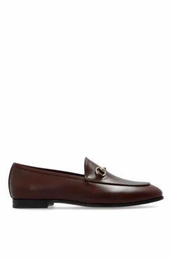 Gucci BRĄZOWY Skórzane buty typu ‘loafers’