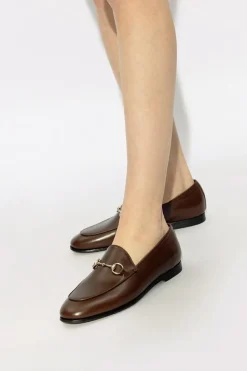 Gucci BRĄZOWY Skórzane buty typu ‘loafers’