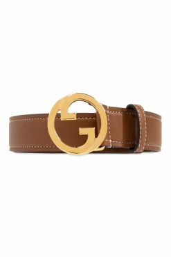 Gucci BRĄZOWY Skórzany pasek