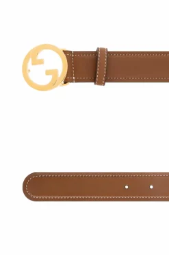 Gucci BRĄZOWY Skórzany pasek