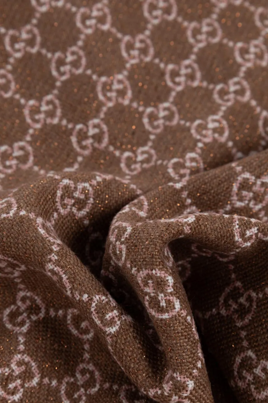 Gucci BRĄZOWY Szal z monogramem