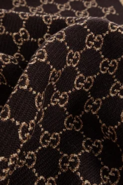 Gucci BRĄZOWY Szal z monogramem