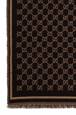 Gucci BRĄZOWY Szal z monogramem
