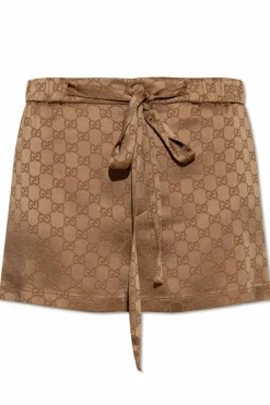 Gucci BRĄZOWY Szorty z monogramem