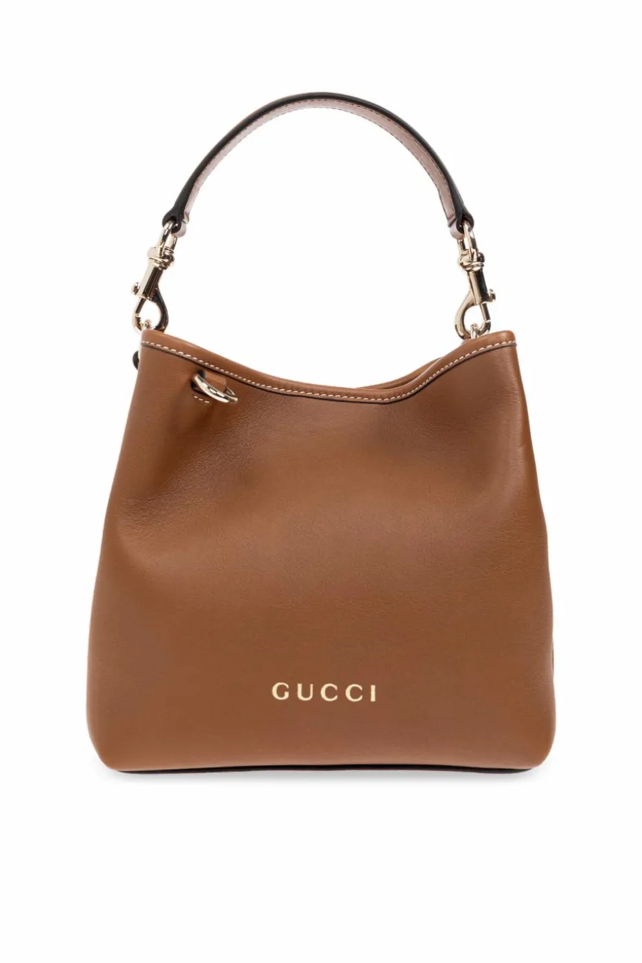 Gucci BRĄZOWY Torba do ręki `GG Emblem Mini`