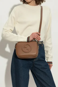 Gucci BRĄZOWY Torba na ramię `Blondie Mini`