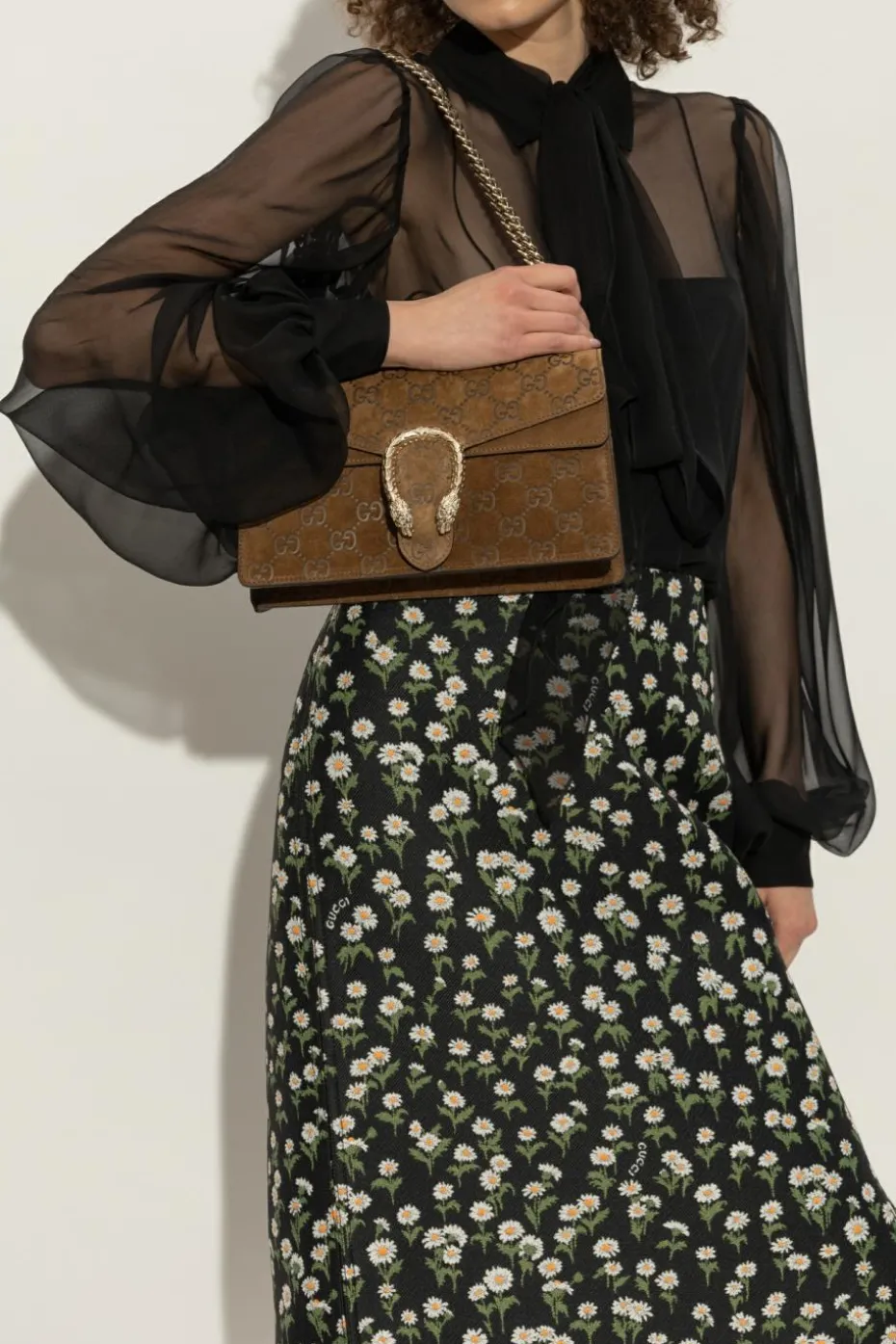 Gucci BRĄZOWY Torba na ramię `Dionysus Small`