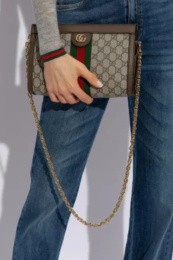 Gucci BRĄZOWY Torba na ramię 'Ophidia'