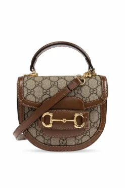 Gucci BRĄZOWY Torba na ramię `Horsebit 1955 Mini`