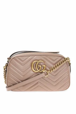Gucci BRĄZOWY Torba na ramię 'GG Marmont'