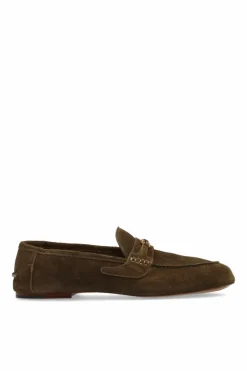 Gucci BRĄZOWY Zamszowe buty typu ‘loafers’