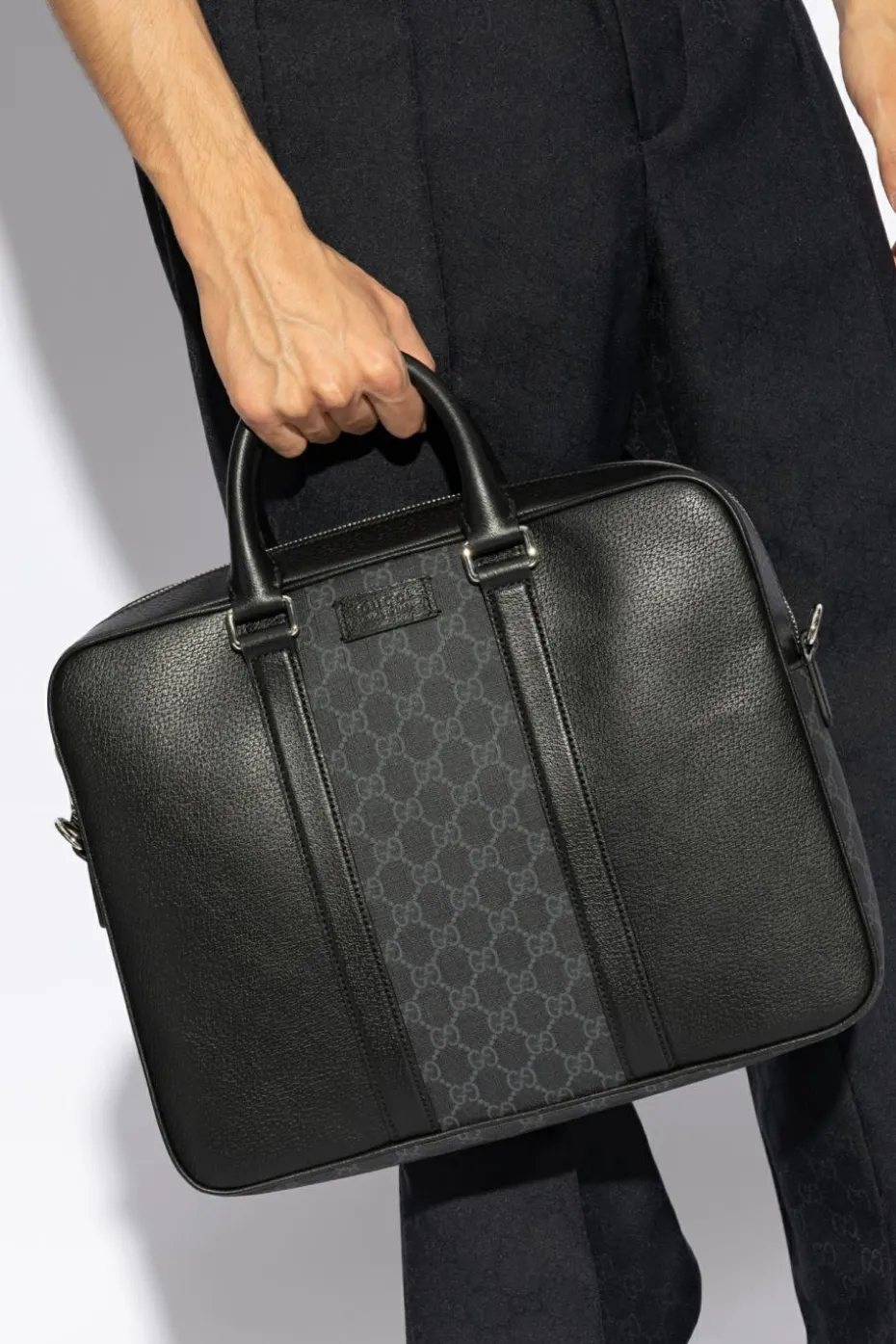 Gucci CZARNY Aktówka z paskiem na ramię