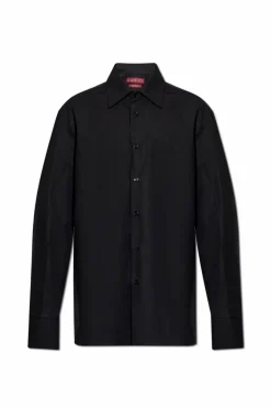 Gucci CZARNY Bawełniana koszula z wypukłym logo