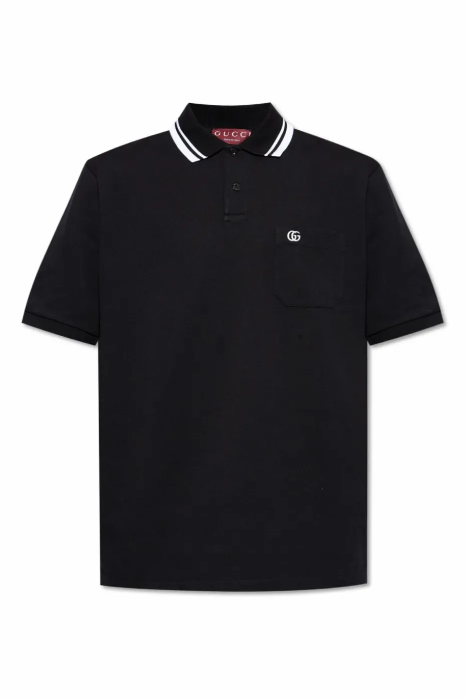 Gucci CZARNY Bawełniane polo z kieszenią