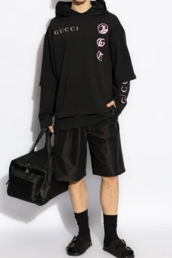 Gucci CZARNY Bluza z kapturem