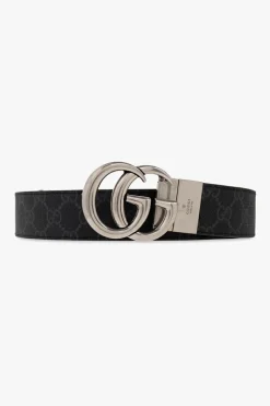Gucci CZARNY Dwustronny pasek