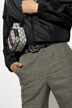 Gucci CZARNY Dwustronny pasek