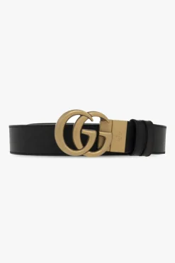 Gucci CZARNY Dwustronny pasek