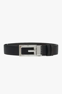 Gucci CZARNY Dwustronny pasek