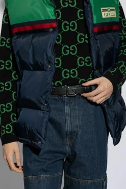 Gucci CZARNY Dwustronny pasek