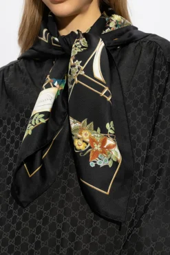 Gucci CZARNY Jedwabna chusta