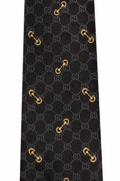 Gucci CZARNY Jedwabny krawat